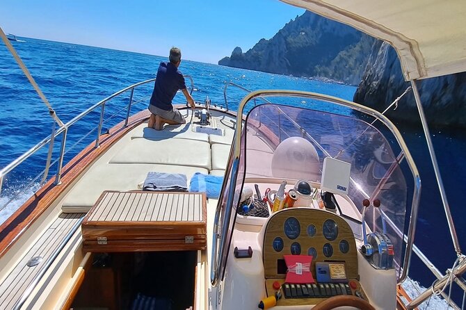 3 Hours Private Capri by Boat for Couples - Punta Carena lighthouse from the water