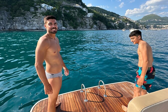 Amalfi Coast Boat Tour Small Group All Inclusive - Dead Horse Beach and the first aperitif