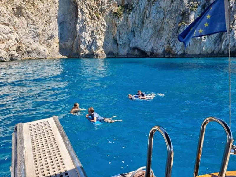 Capri and Blue Grotto Day Tour From Sorrento with 8 People - Swimming from the boat near Capri