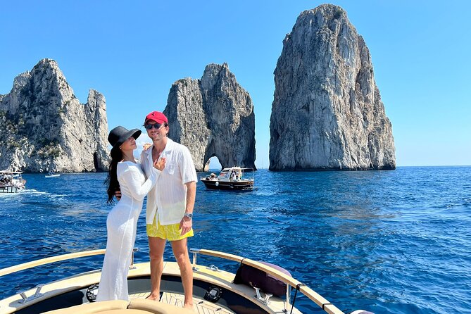 Capri Premium Boat Tour and City Visit Free Bar and Aperitif - The Green Grotto and the 45-minute swim break