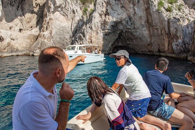 Capri Small-Group Boat Tour from Sorrento with Lunch & Snorkeling - Sea caves, pale rock, and changing water conditions