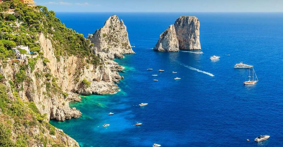 From Amalfi Coast: Capri and Anacapri Full-Day Guided Trip - Capri town, from the Piazzetta to the Faraglioni view