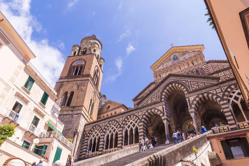 From Pompeii/Vico Equense: Amalfi, Positano, & Ravello Tour - From Vesuvius to the Baths of Queen Giovanna
