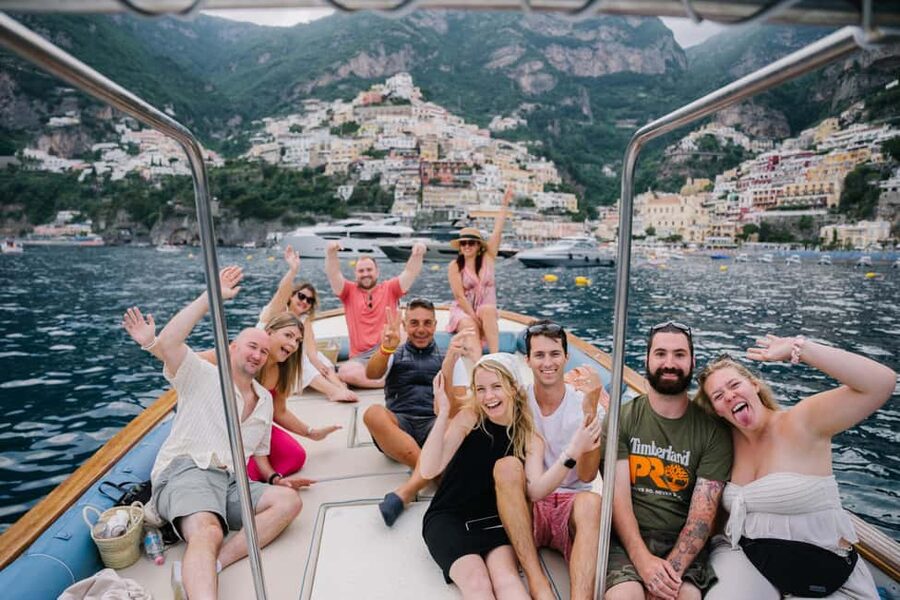From Positano: Amalfi Coast Sunset Cruise - Group Tour - Marina di Praia and its small harbor
