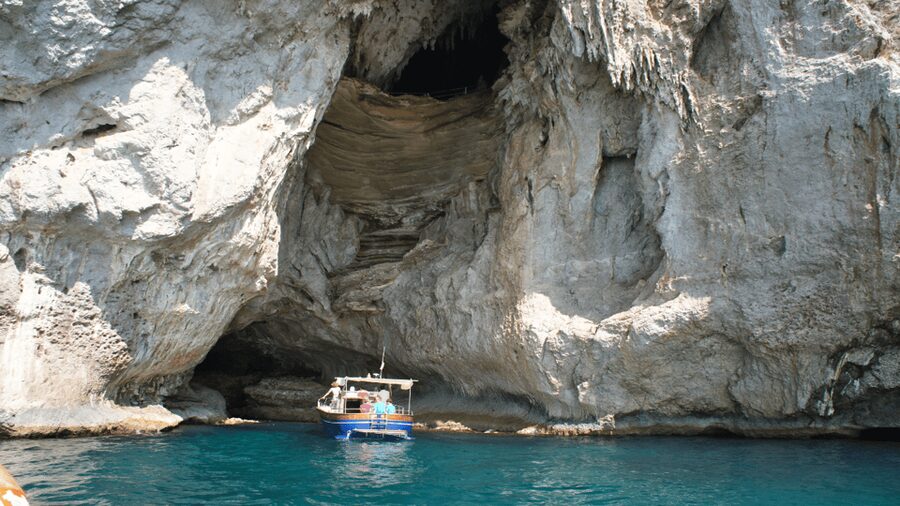 From Positano: Capri Island Group Cruise with Blue Grotto - The Green Grotto and Punta Carena