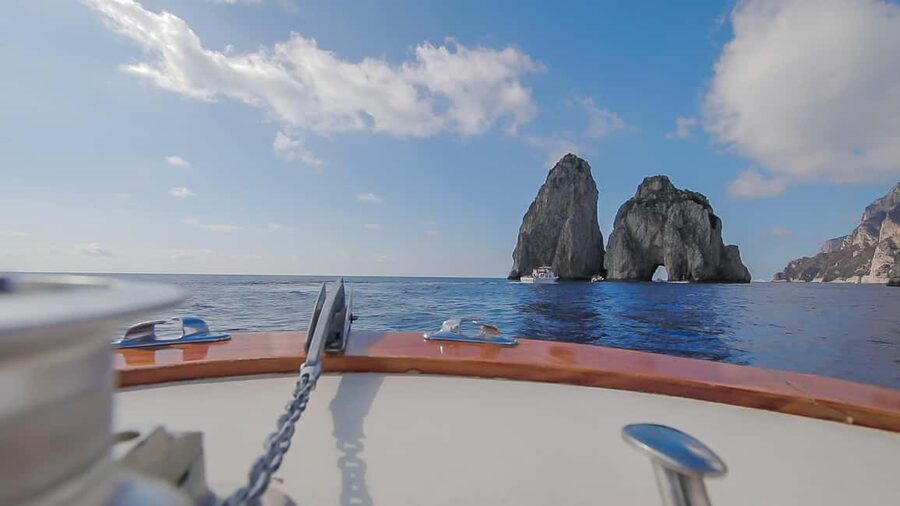 From Positano: Day trip to Capri - Group Tour by boat - The Faraglioni from the best angle