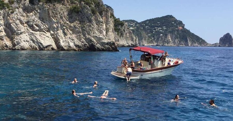 From Sorrento: Capri Guided Boat Tour - Swimming, snorkeling, and the light lunch
