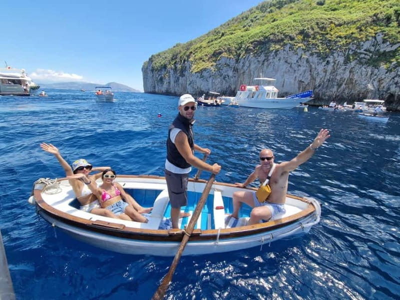 From Sorrento: Full-Day Boat Tour to Capri with Drinks - Capri from the water: caves, cliffs, and Roman stories