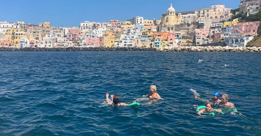 From Sorrento: Ischia and Procida Boat Tour with Snorkeling - La Corricella brings the day into the water