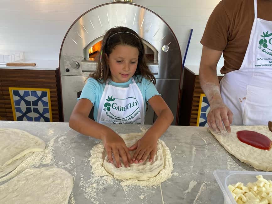 From Sorrento: Pizza-Making Class w/ View of Mount Vesuvius - Learning dough from chef Luca