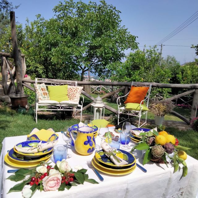 Piano di Sorrento: Cooking Class with Food Tasting and Wine - Picking tomatoes, zucchini, and seasonal produce