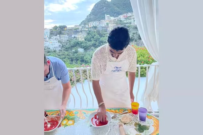 Pizza & Tiramisu with Stunning Positano Terrace Views by Cesarine - Making two pizzas from scratch