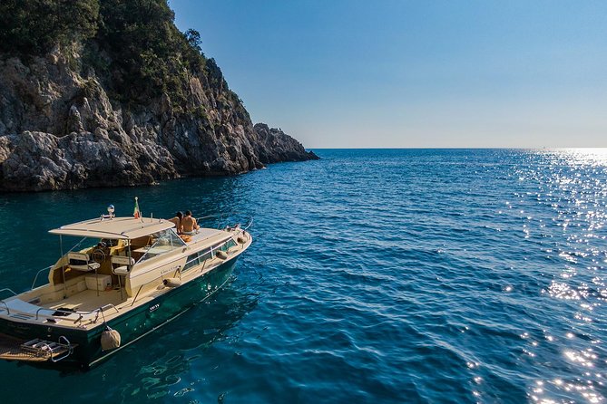 Private boat tour along the Amalfi Coast or Capri from Salerno - The Emerald Grotto and the light inside the rock