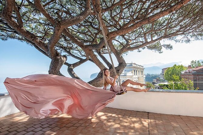 Private Flying Dress Photoshoot in Sorrento - Choosing one of 12 Italian-made flying dresses