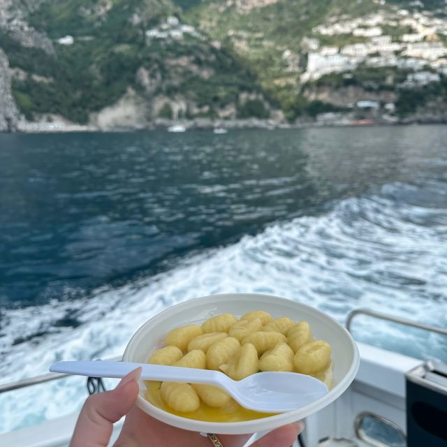 Salerno: Amalfi Coast Cruise with Lunch, Aperitif & Swimming - Positano, pasta lunch, and the second meal