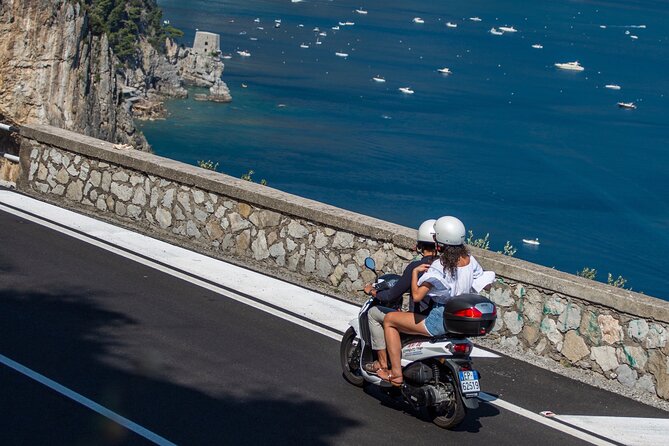 Scooter rental to visit the Amalfi Coast - Riding west toward Sorrento
