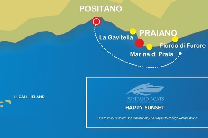 Small Group Tour in Positano by Boat at Sunset with Prosecco - Sailing Past Praiano and Marina di Praia