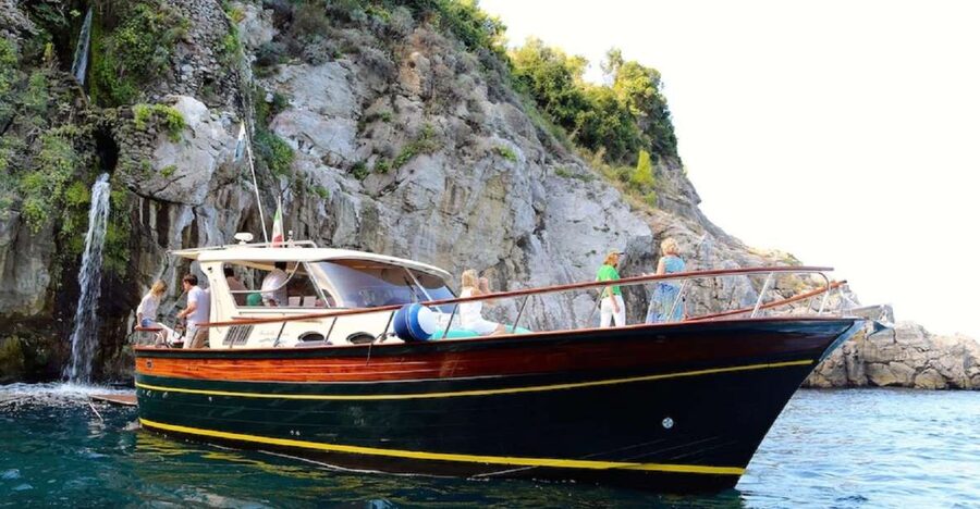 Sorrento and Amalfi Coast Small Group Tour by Boat - Roman ruins and the waterfall near Bagni della Regina Giovanna