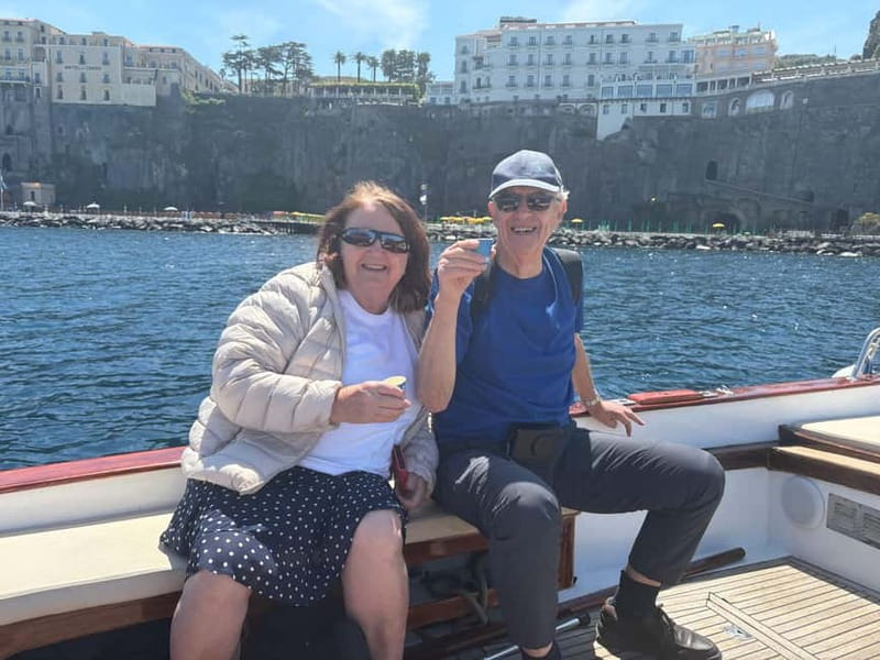 Sorrento: Boat Coastal Cruise with Swim and Limoncello - Puolo Beach and Marina di Puolo