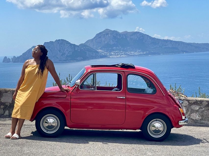 Sorrento Coast Couples Photo Tour by Vintage Fiat 500 - A red Fiat 500 sets the mood