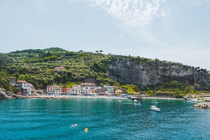 Sorrento Coast Cruise with Limoncello Tasting - Marina di Puolo and the view toward Capri
