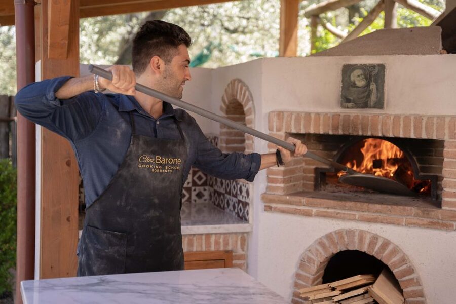 Sorrento: Pasta and Pizza Hands-On Master Class - Eating your own meal with wine and a view